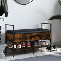 Schoenenbank 85,5x42x57,5 cm bewerkt hout gerookt eikenkleurig - thumbnail