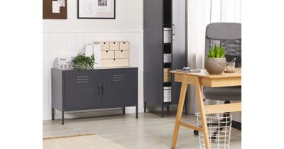 Beliani - URIA - Kantoorkast - Zwart - Staal