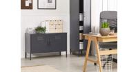 Beliani - URIA - Kantoorkast - Zwart - Staal - thumbnail