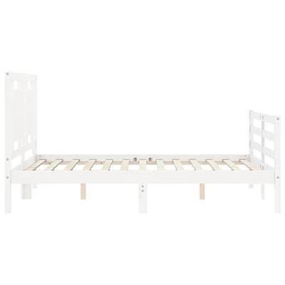Bedframe met hoofdbord massief hout wit