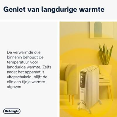 Dragon4 DELONGHI oliebadradiator - 2000W - 3 verwarmingsfasen - Real Energy-technologie - Schoorsteeneffect