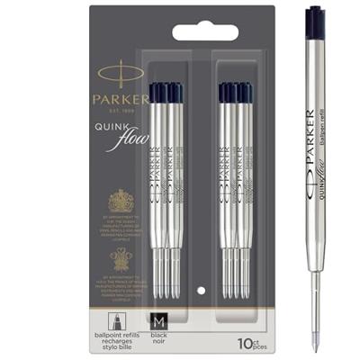 10 Parker QuinkFlow balpenvullingen zwart medium - thumbnail