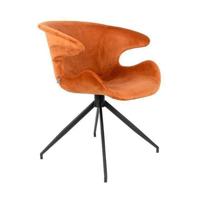 Zuiver Eetkamerstoel 'Mia' Velvet, kleur Oranje - thumbnail
