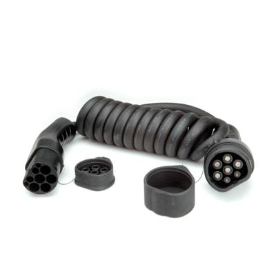 ROLINE Auto oplaadkabel Type2, 1-fase, 250 VAC (1P+N+E), 32 A, 7,4 kW, spiraalkabel (bruikbaar 1.8m)