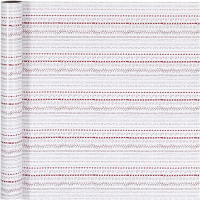 Creativ Company Inpakpapier, doodles, b: 70 cm, 80 gr, rood, wit, 4 m/ 1 rol