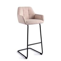 Jesper Home Barkruk 'Noto' Arch Black, kleur Petal Pink (zithoogte 76cm) - thumbnail