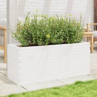 VidaXL Plantenbak 110x40x45,5 cm massief grenenhout wit - thumbnail