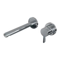 Inbouw Wastafelmengkraan Brauer Chrome Edition Coldstart Rechte Uitloop Halfronde Hendel Rechts Chroom Met Rozetten - thumbnail