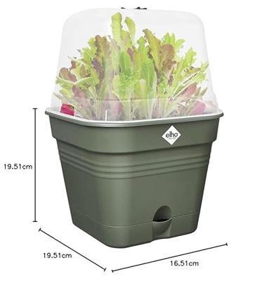 Elho green basics growpot square all-in-1 leaf green 20 - thumbnail
