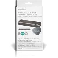 HDMI-Converter | USB-C Female / 2x HDMI Input / 4x USB A Female | 1x HDMI Output | 1-weg | 4K@60Hz | 18 Gbps | ABS | Antraciet - thumbnail