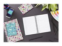 Oxford Floral softcover spiraalschrift, ft A6, 50 vel, geruit 5 mm, 4 geassorteerde designs - thumbnail
