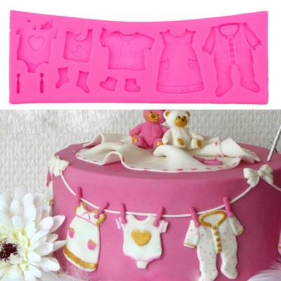 2 stuks bakken schimmel baby schoenen fondant taart mal Kid kleding silicone DIY chocolade West Point Mold