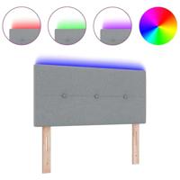 LED-hoofdbord met LED -striplichten Lichtgrijs 90 cm Stof - thumbnail