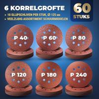 Enzo s&r velcro schuurpapier set 125 mm 60 st: elk 10x p40, p60, p80, p120, p180, p240, 8 gaten - b07gc4xnjq - thumbnail