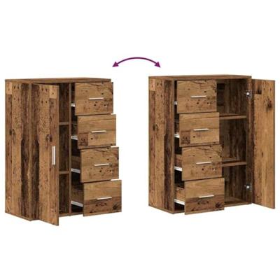 Dressoir met lade Oudhout 60 x 31 x 84 cm Bewerkt hout