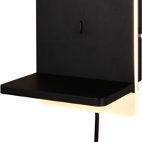 LED Wandlamp - Wandverlichting - Trion Load - Warm Wit - 3000K - Laadstation - Dimbaar - Mat Zwart - Metaal - thumbnail