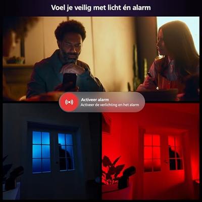 Starterkit - Philips Hue - Secure - Inclusief: 1 bedrade camera + 2 contactsensoren + 2 aangesloten lampen + 1 bridge Starterkit - Philips Hue - Secure - Inclusief: 1 bedrade camera + 2 contactsensoren + 2 aangesloten lampen + 1 bridge