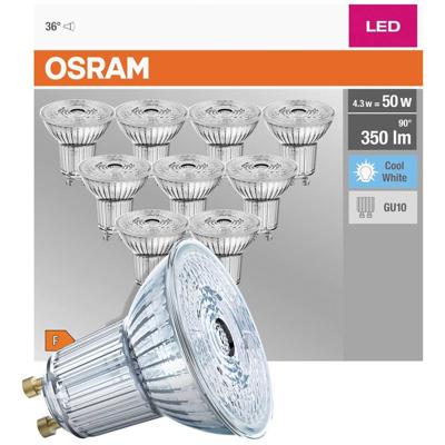 OSRAM HOMELIGHTING 4058075036703 LED-lamp Energielabel F (A - G) GU10 Reflector 4.3 W = 50 W Neutraalwit (Ø x h) 50 mm x 50 mm 10 stuk(s)