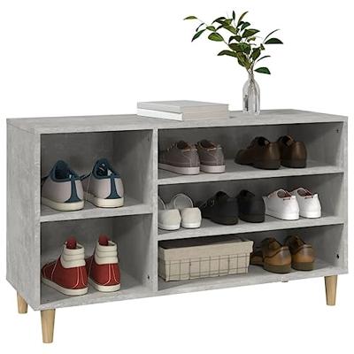 Schoenenkast 102x36x60 cm bewerkt hout betongrijs