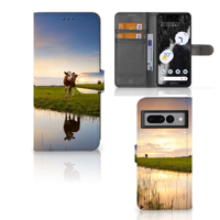 Google Pixel 7 Pro Telefoonhoesje met Pasjes Koe - thumbnail