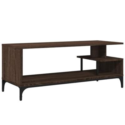Tv-meubel 102x40x41 cm hout en gepoedercoat staal bruineiken Tv-meubel 102x40x41 cm hout en gepoedercoat staal bruineiken
