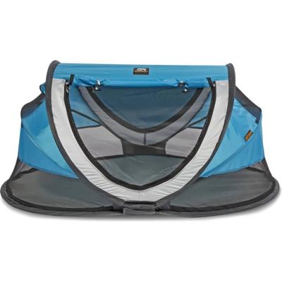 DERYAN Reisbedje pop-up Peuter Luxe met klamboe blauw