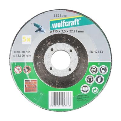 Wolfcraft Doorslijpschijf | Ø115 x 2,5 x 22,23 | 5 stuks - 1621300 Wolfcraft Doorslijpschijf | Ø115 x 2,5 x 22,23 | 5 stuks - 1621300
