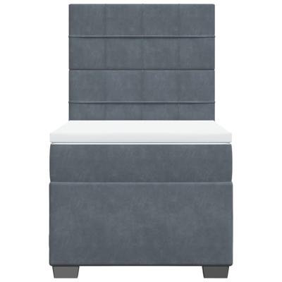 Boxspring met matras fluweel donkergrijs 120x200 cm