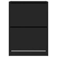 Schoenenkast met 2 klaplades 80x42x108 cm zwart - thumbnail