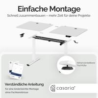 Zit sta Bureau In hoogte verstelbaar wit 140x60x73-118cm - thumbnail