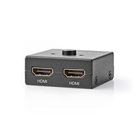 HDMI-Switch | 3 poort(en) | 1 x HDMI Input / 2x HDMI Input | 1x HDMI Output / 2x HDMI Output | 4K@60Hz | 6 Gbps | Metaal | Antraciet - thumbnail