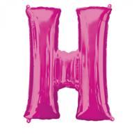 Folieballon Roze Letter &apos;H&apos; Groot - thumbnail