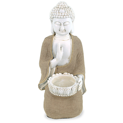 Boeddha van Vrede met Waxinelichthouder (33 cm)