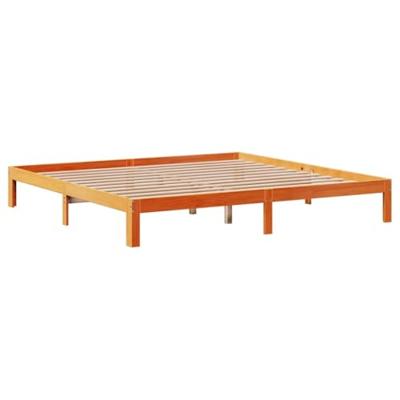 Bedframe zonder matras massief grenenhout wasbruin 180x200 cm