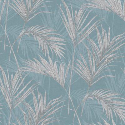 DUTCH WALLCOVERINGS behang palm springs blauw en grijs