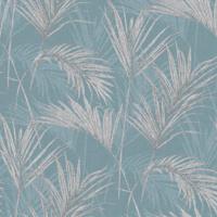 DUTCH WALLCOVERINGS behang palm springs blauw en grijs - thumbnail