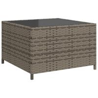 Tuinbank met tafel en kussens L-vormig poly rattan grijs - thumbnail