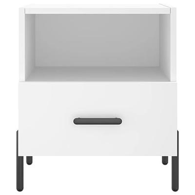 Nachtkastjes 2 st 40x35x47,5 cm bewerkt hout wit Nachtkastjes 2 st 40x35x47,5 cm bewerkt hout wit