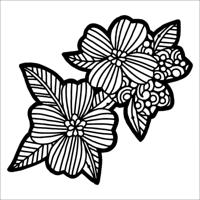The Crafter's Workshop • stencil dogwood pair 15,2x15,2cm - thumbnail