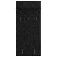 Wandgemonteerde kapstok met plank Zwart eiken 90 x 40 x 10 cm - thumbnail