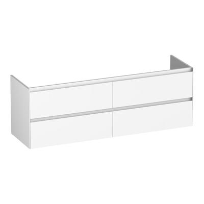 Brauer Inspire - Onderkast - 160 cm - met 4 Softclose Lades Greeploos en 2 Sifon Uitsparingen - Mat Wit