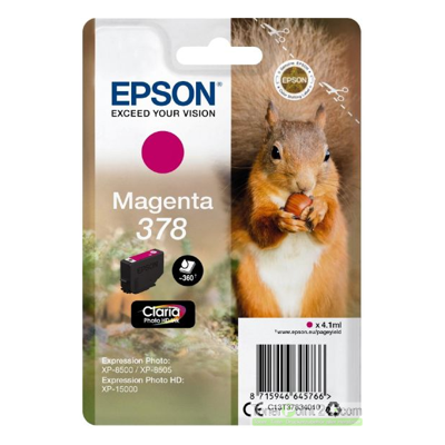 Epson Squirrel Singlepack Magenta 378 Claria Photo HD Ink