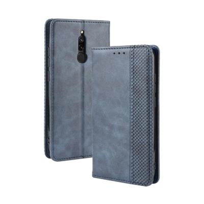 Voor Xiaomi Redmi 8 magnetische Buckle retro Crazy Horse textuur horizontale Flip lederen draagtas met houder & kaartsleuven & fotolijstjes (blauw)