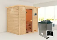 Karibu | Adelina Sauna met Dakkraag | Kachel 9 kW Externe Bediening - thumbnail