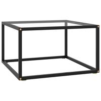 Salontafel met gehard glas 60x60x35 cm zwart - thumbnail
