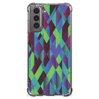 Samsung Galaxy S21 Shockproof Case Abstract Green Blue - thumbnail