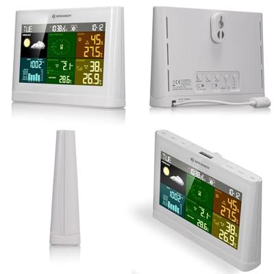BRESSER 5-in-1 Comfort Weercenter met Kleurendisplay (wit)