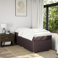 Boxspring met matras stof donkerbruin 90x200 cm - thumbnail