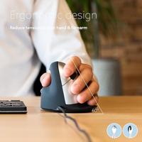 R-Go HE ergonomische muis, large, met draad, voor linkshandigen - thumbnail