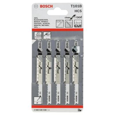 Bosch Accessories 2608630030 Decoupeerzaagblad T 101 B, Clean for Wood, verpakking van 5 stuks 5 stuk(s) Bosch Accessories 2608630030 Decoupeerzaagblad T 101 B, Clean for Wood, verpakking van 5 stuks 5 stuk(s)